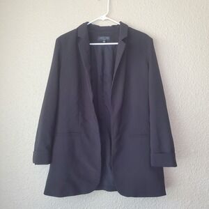 Women's Casual Lightweight Plaid Open Front Long Sleeve Blazer Jacket Size Large